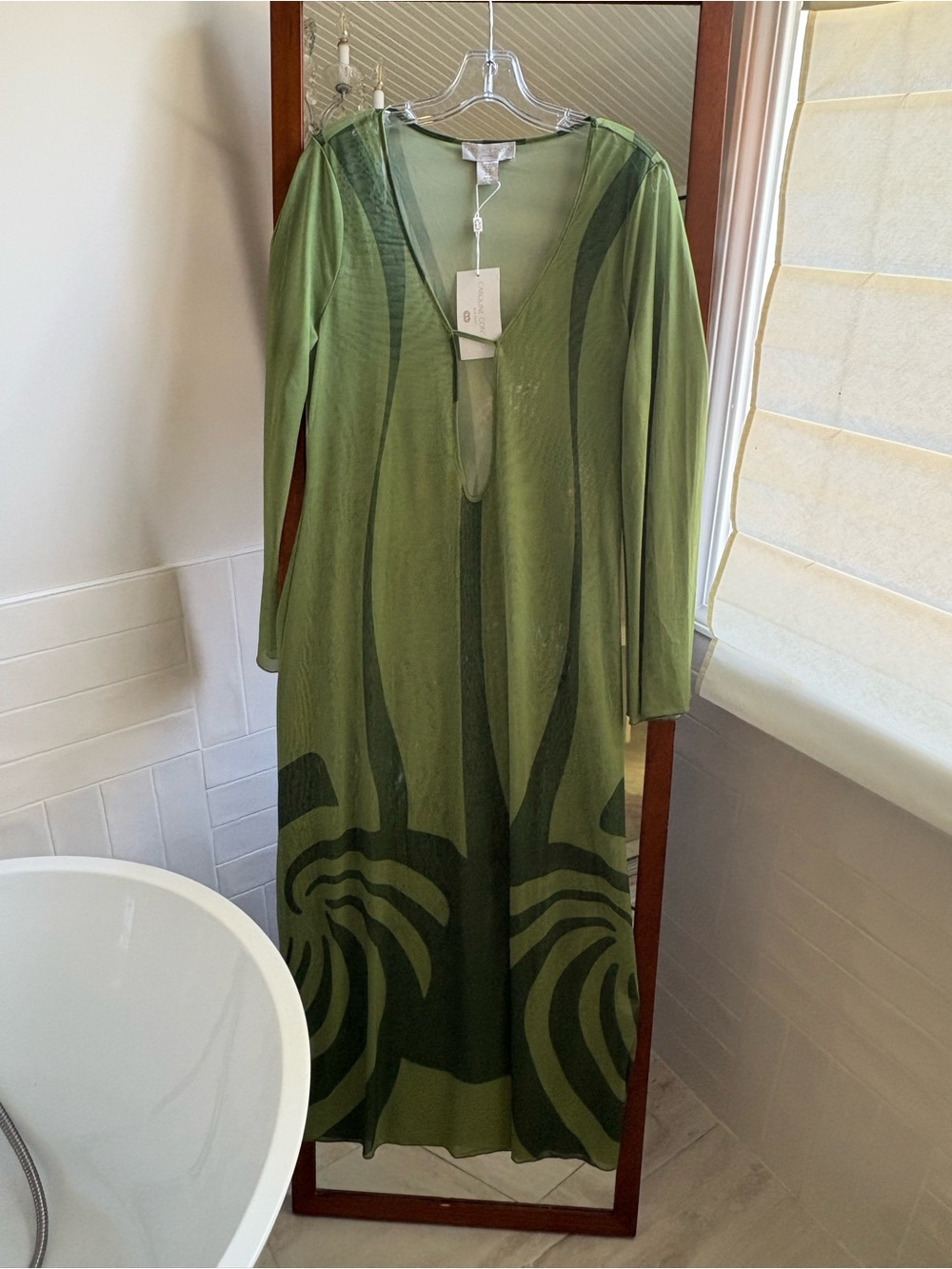 NWT Caroline Constas Sheer Zulina Maxi Dress Cover Up size M - Picture 3 of 6